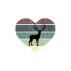 I love deer retro heart