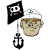Ankerpirat mit Skully Kiel