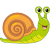 Funny smiling snail