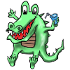Crocodile avec boisson