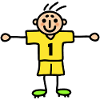 Gardien de but numéro un - Stick Figure Yellow Jersey