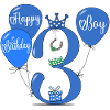 3 Birthday Boy Balloon