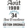 34 ans anniversaire aout 1988