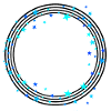 Black circular lines with stars