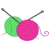 Knitting Needles and Wool Balls