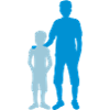 Silhouette big brother siblings