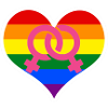 LGBT Lesbian Symbols Rainbow Heart