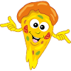 Funny cartoon slice of pizza