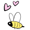 Bee Animal Symbol Hearts Cartoon