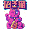Cyborg Maneki Neko Cat Japansk Cyber Æstetik