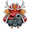 Cyborg Samurai-Krieger Bushido Cyber-Ästhetik