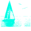 Feierabend Segelboot und 2 Möwen