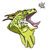 iguana and fly