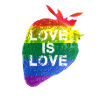 Strawberry,love is love, art,Rainbow,LGBT