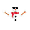 Bright and snowy winter snowman