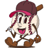 Baseball Batter funky Retro-Zeichentrickfigur