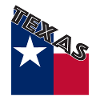 Texas Angled Flag Text