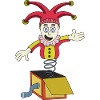 Surprise box with a clown