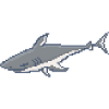 Retro Pixel Great White Shark