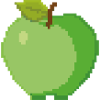 Retro Pixel Green Apple