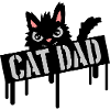 Cat Father Stamp Logo