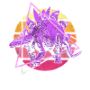Dinosaures Vaporwave Stegosaurus