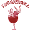 Trinkerbell lustige Fee im Rotweinglas