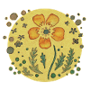 Orangene Blume