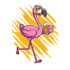 Flamingo beer drinker