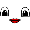 Cute face with red lips