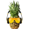 Pineapple with headphones