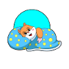Hamsters sleeping with blankets