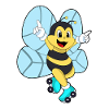 Bee with roller skates