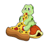 Tortue avec pizza