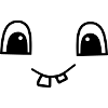 Cute face with two teeth