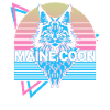Maine Coon Cat Retro