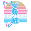 Devon Rex Cat Retro
