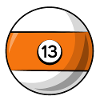 Boule de billard 13 orange Billard treize