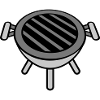 Round small charcoal grill barbecue