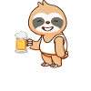 Faultier mit Bier