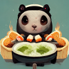 panda cooking sushi