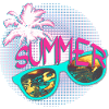 Sunglasses Palm Summer Party pink mint