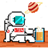 Astronaut drinking beer