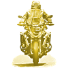 Motorradfahrer gold