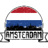 Amsterdam Skyline Retro Abzeichen