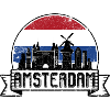 Amsterdam Retro Skyline Badge