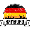 Hamburg Skyline Flag Gradient
