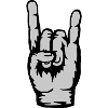 Käsimerkki Heavy Metal Logo