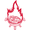 Burning fire steak juicy