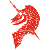 Rotes gotisches Einhorn